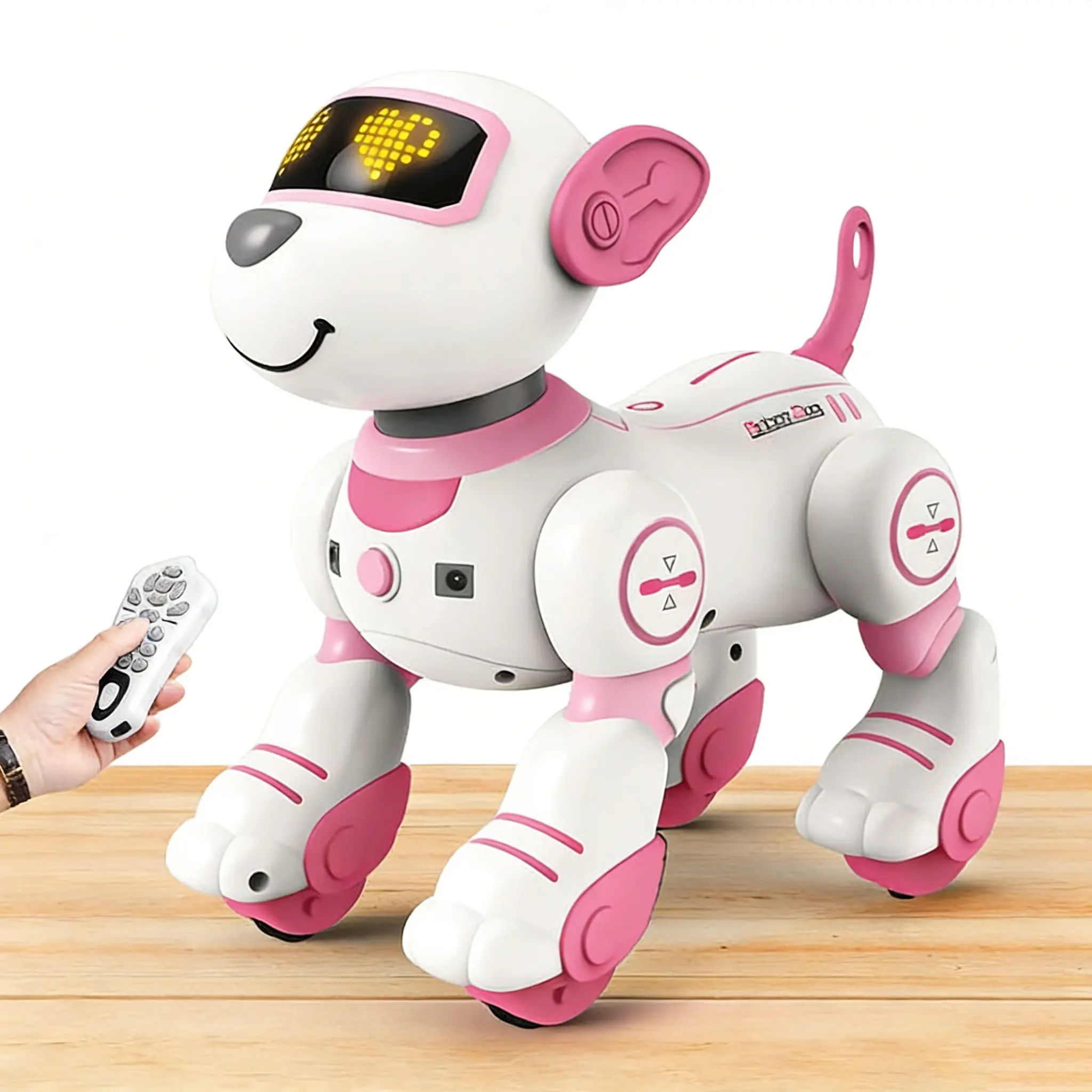 TongLi/TL Children's programming robotic dog, smart remote control, interactive electronic pet that can bark and walk, gesture-sensing pet toy, simple remote-controlled electronic dog, rechargeable toy dog, New Year gift, toys for girls Programmable