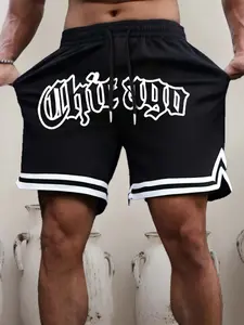 Men's Casual Sport Shorts, Fashionable Polyester Basketball Shorts with Pockets, Suitable for Gym and Outdoor Activities
