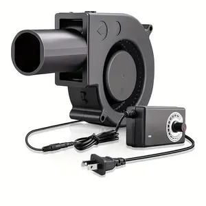 BBQ Air Mover Blower Fan 12V 97mm x 33mm,Variable Speed Centrifugal Fan with 110V - 240V AC Plug for Camping Quick Charcoal Starter,Outdoor Cooking,Fireplace,Bellows,Wood Stove or Drying Boots