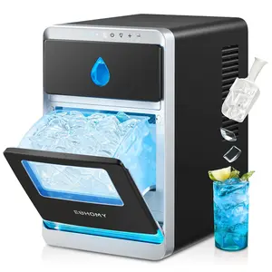 【LIVE】Euhomy ：Clear Crescent Ice Maker with handle 16pcs in 12min,sufficient daily production 28lbs,self-cleaning 20min per cycle.Perfect for home,kitchen,camping and parties.