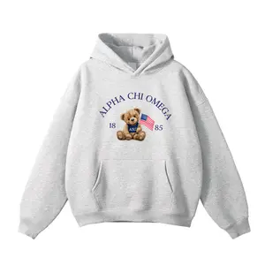 Custom Sorority Teddy Bear Hoodie Crewneck - Sorority Hoodie,  Greek Life Big Little Gift, Big Little Reveal