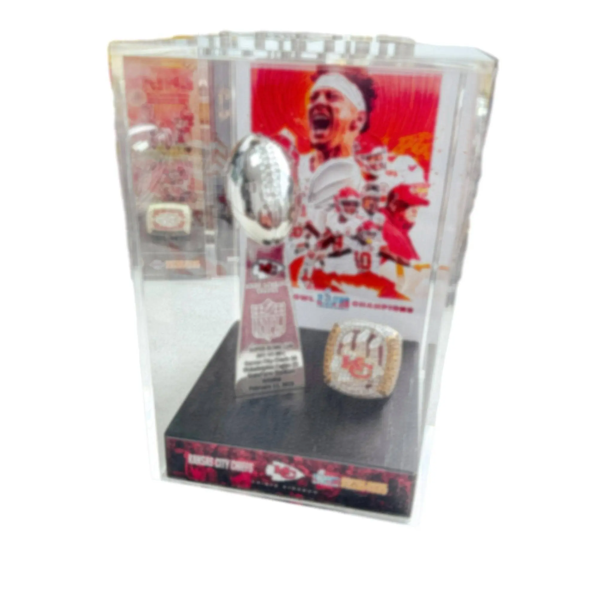 Chiefs American Football Championship Trophy Set, Beautiful Chiefs Display Box, Perfect Sports Award Replica, Ideal Gift for Sport Lovers, High-Quality Design 1970/2020/2023/2024