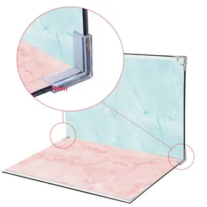 2-Pack Transparent Corner Clips with Stand and Card, Photography Backdrop Holder Kit, Photography Camera Accessories, Keep Backdrops Flat and Taut for Studio Shooting