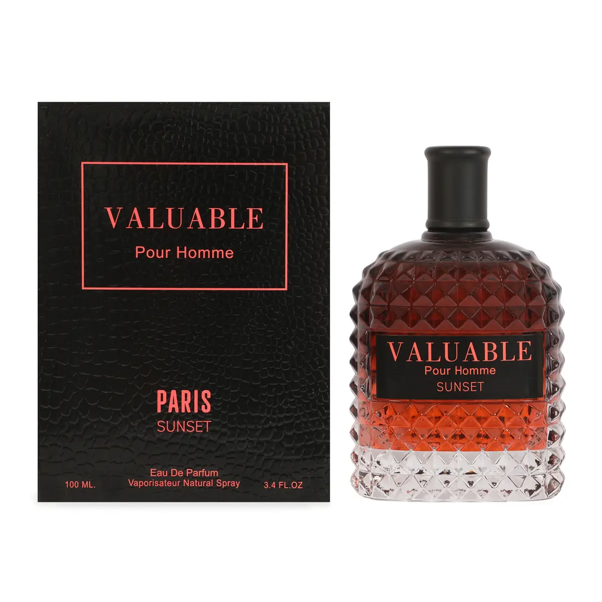Valuable Pour Homme Paris Sunset Eau De Parfum 100 ML - 3.4 FL OZ Vaporisateur Natural Spray