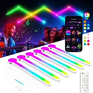 6-Pack RGB LED Strip Lights Constellation Light, DIY Ambient Lighting, Remote & APP Controlled, Adjustable Brightness Game Room Live Room Wall Decor Light, LED Decoration, RGB Light Strips, LED Neon Lights, Smart LED
