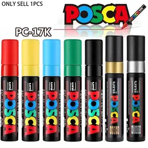 UNI PC-17K water-based acrylic marker, square thick pen tip, advertising pen, pigment watercolor pen, marker pen, graffiti pen, artist drawing pen, art student specific painting pen
