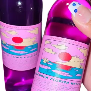 Lavender Florida Water - Cleansing with Amethyst & Spirit Cologne, Chakra Activation, Spiritual Protection, Purple Bottle Unisex Dive