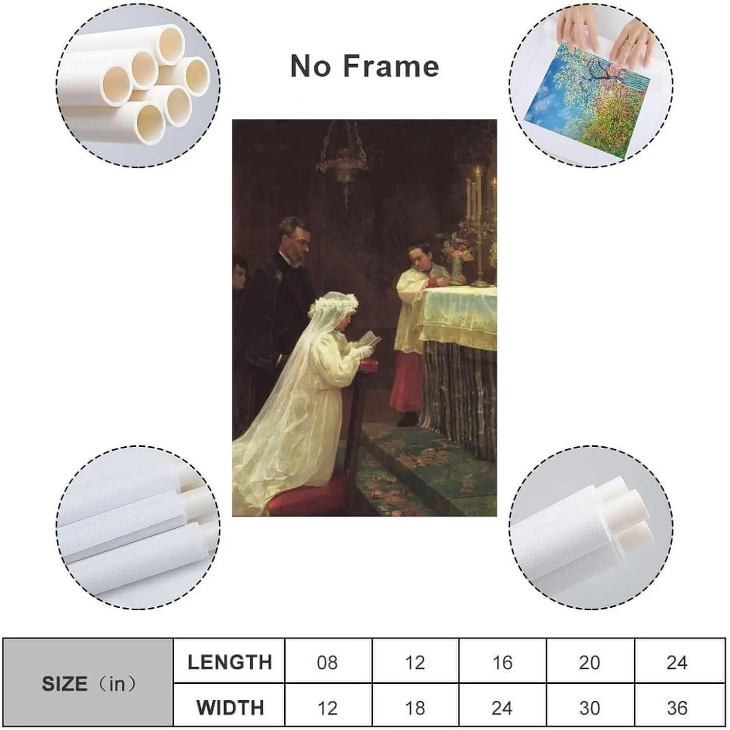 QINGYUAN Handmade Artistic Pablo Picasso First Communion Photo Poster, Canvas Wall Art for Room Decoration, Modern Home Decor, 12x18inch(30x45cm)