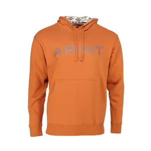 Ariat Mens Stitch Shield Logo Hoodie Casual Outerwear Casual - Orange