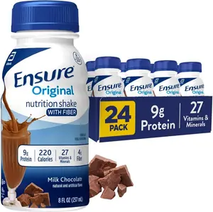 Milk Chocolate Nutrition Shake with Fiber Ready to Drink Meal Replacement 9G Protein Vitamins and Minerals 8 Fl Oz 24 Pack