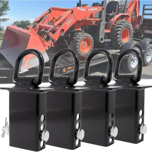 Stake Pocket D Rings 4Pcs 12000lbs Heavy Duty Removable D-Ring Stake Pocket Tie Down for Utility Trailers and Flatbeds with Hitch Pin (4Pcs Stake Pocket D Rings)