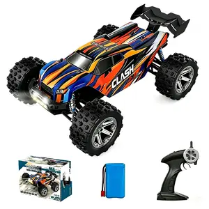 Clash Brushless motor Full Scale RC Cars 4WD Off-Road RC Truck with LED Front Lights & 1 Rechargeable Battery High-Speed Drift Monster Truck Perfect Birthday Gift for Kids Aged 8