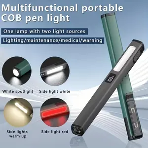 Multifunctional mini pen-shaped Type-C charging pen with 6 modes and power display, multi-color side light + LED direct dual light source for medical and maintenance lighting.