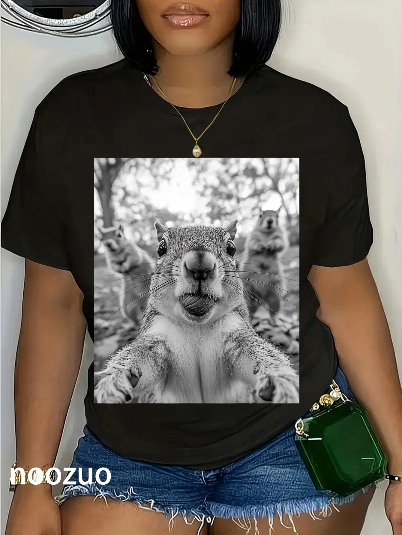 100% Cotton Cute Squirrel Selfie Funny Squirrel Gifts T-Shirt