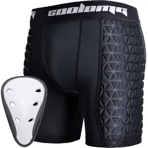 COOLOMG Mens Baseball Sliding Shorts with Athletic Cup Elite Padded Compression Slider Shorts for Baseball Football Lacrosse Field
