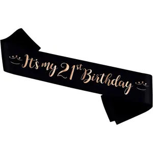 It's My 21st Birthday Sash - Happy 21st Birthday Party Decor - Sweet Twenty-One  Birthday Sash for Woman