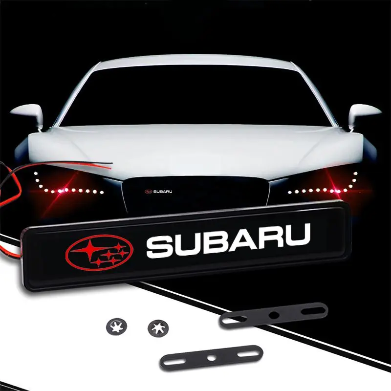 1Pcs Car Front Hood Grille Emblem Badge Decorative LED Light For Subaru Impreza Legacy WRX STI BRZ Forester Ascent Levorg XV