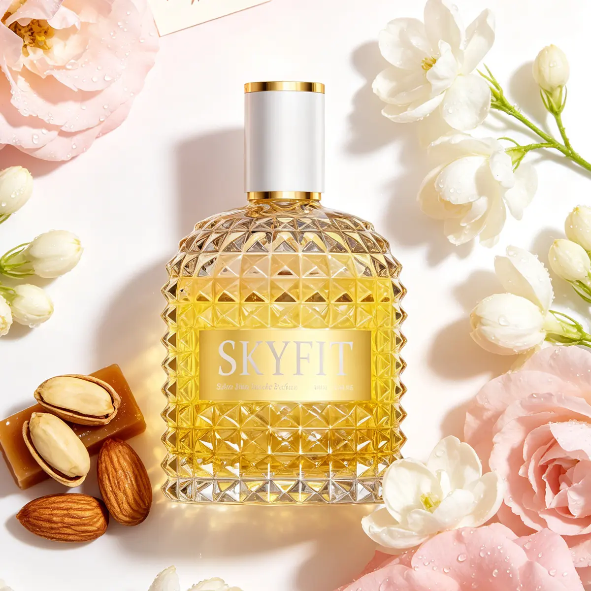 Skyfit Solar Bliss Women's Eau de Parfum - Long-Lasting Perfumes for Women, 602 Evolution Solar Gourmand Fragrance, Pistachio & Caramel Heart, Vanilla Jasmine Petals, Sandalwood Base, Vanilla Perfumes, Fresh Selfcare Scent