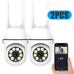 Two-Piece Set 1080P Fhd Wireless Security Camera, Ptz Smart Tracking, Voice Alarm, Full Color Day/night Monitoring, USB Power, Two-Way Audio, Wifi Security Camera