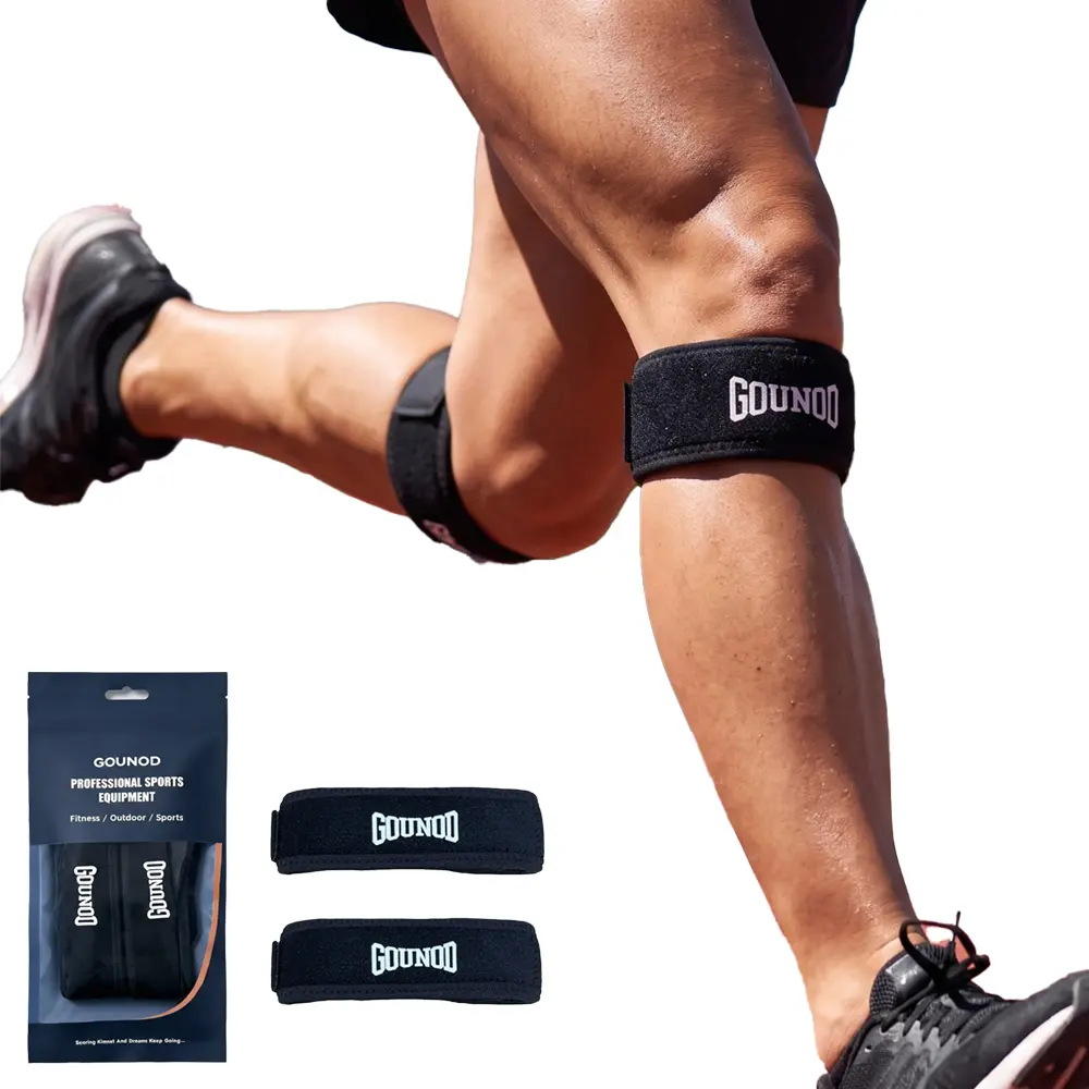 2 Pack Adjustable Rotatable Patella Knee Strap Thick Silicone Cushion Kneecap Brace for Running Knee Pain Relief Targeted Compression Support for Jumper’s Knee Tendonitis Basketball Volleyball Squats Father’s Day Gift