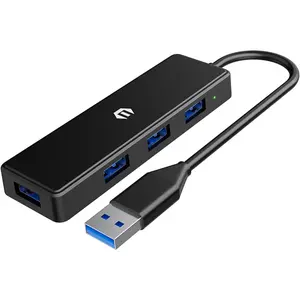 4-Port USB 3.0 Hub, Ultra-Slim Multi USB Splitter for Laptop, Xbox, Flash Drive, Console, HDD, Printer, Camera, Keyborad, Mouse, and etc.