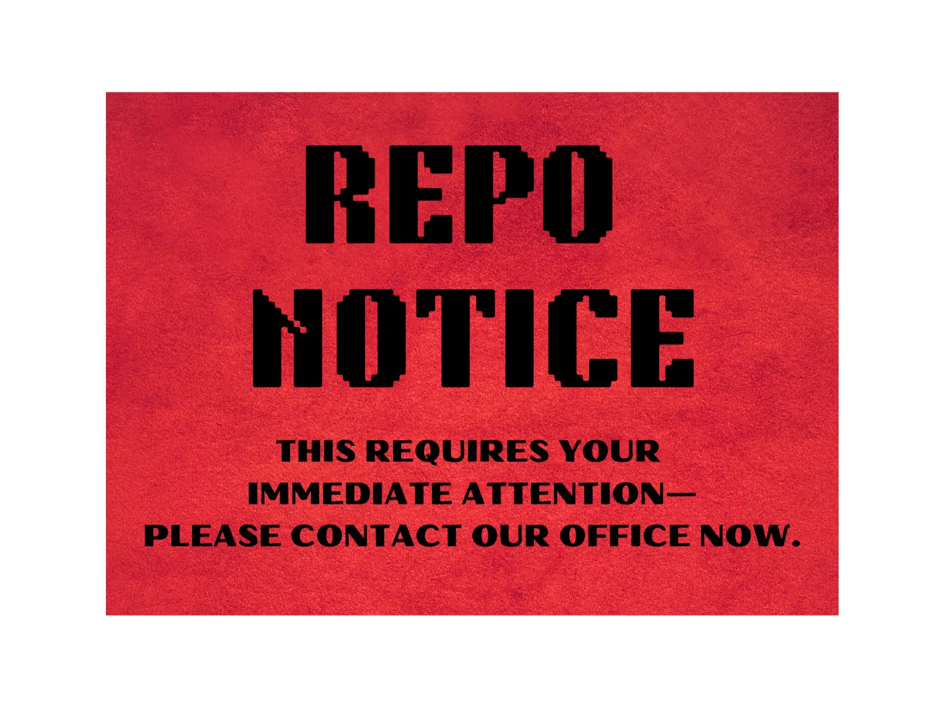 Fake Repo Notice Prank Postcard - Harmless Prank Gag Mail, Realistic Design for Roommates, Birthdays & Parties - Lighthearted Revenge Jokes for Immediate Reaction