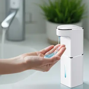 Automatic Smart Soap Dispenser with Visible Window, 400ML Large Capacity, USB Charging, Wall Mountable or Tabletop, Suitable for Office, Hotel, School