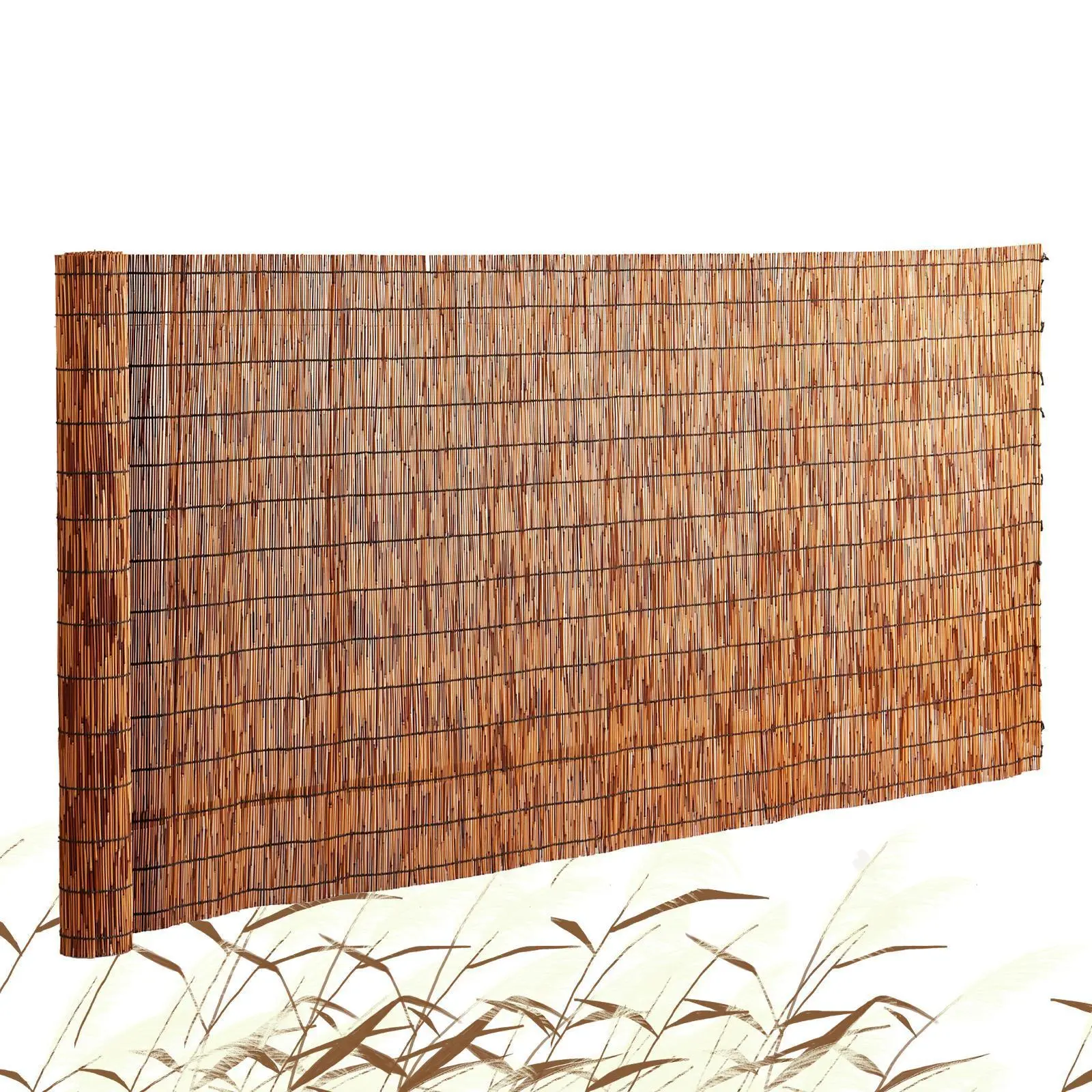 【SummerFinds】VEVOR Natural Reed Fencing,  , 5.5 ft x 16.4 ft, Reed Screen Curtain Balcony Reed Fence Roll for Outdoor Backyard Patio, Decorative Fence for Backyard Garden Fencing Divider, Privacy Screen Panel, Brown
