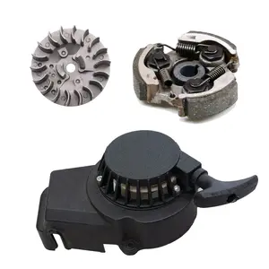 Motorcycle Pull Start Starter with Flywheel and Clutch Fr 47cc 49cc 50cc 2 Stroke Mini Dirt Bike Pocket Rocket Bike Mini ATV Quad Scooter