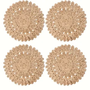 2count/4count/6count/Hand woven insulation pads, table mats, clay pot mats, plate mats, bowl mats, suitable for kitchen decoration, living room decoration, and weddings