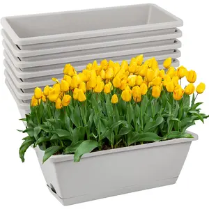 8Pcs Window Box Planter, 17 Inches Flower Window Boxes, Rectangle Planters Box Hananojia