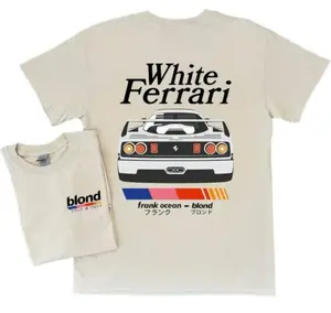 Blond Rap Tee - White Ferrari Cool Graphic T-Shirt Classic Cotton