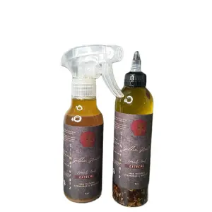 Golden Growth Hair Oil & Hair Mist Bundle- Promotes Hair Growth and Nourishes for Length Retention, Thickness - 8oz Haircare, Comfort