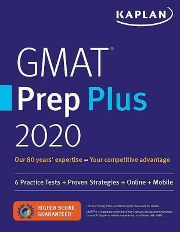 USED Book - GMAT Prep Plus 2020: 6 Practice Tests + Proven Strategies + Online + Mobile by Kaplan Test Prep (Paperback) - english