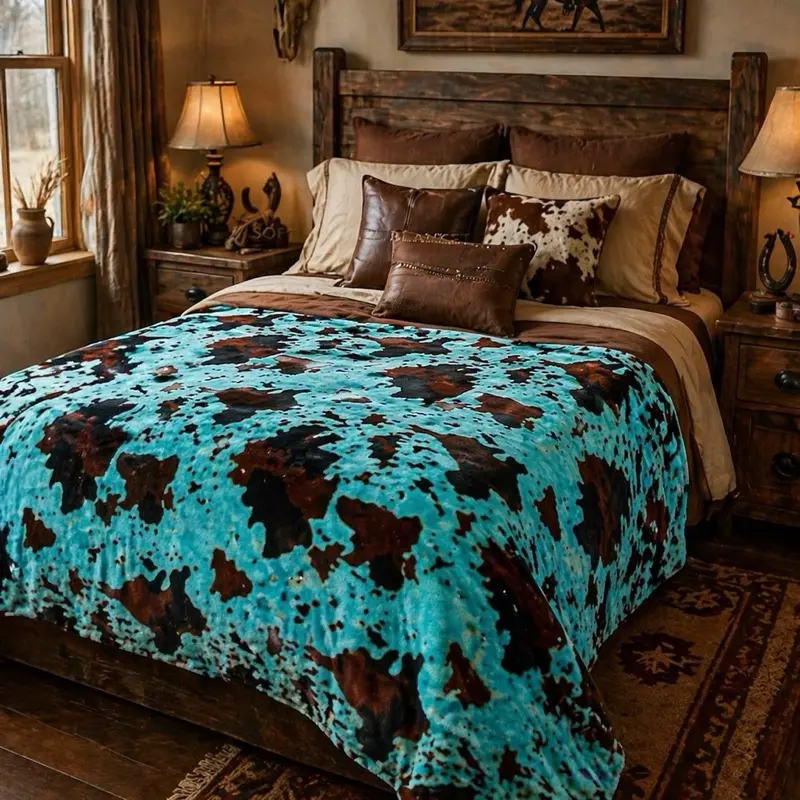 Western Bedding King size soft and plush flannel blanket