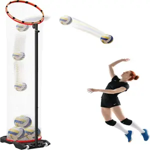 Volleyball Setter Trainer Net Setting Training Equipment,with Mobile Pulleys, Adjustable Height/Angle,Filled with Water,Indoor Volleyball training toy，Volleyball games,Outdoor Volleyball Serve,Dunk Set Practice Net Portable Tennis Rebound Kit，kids sports