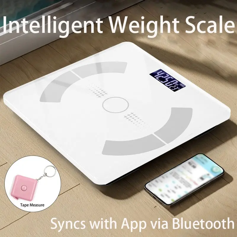 Smart Bluetooth-compatible Body Fat Scale, Digital Weight Scale, Weighing Scale, High Precision Electronic Health Monitor, Supports APP Sync, Home Use, Dormitory, Weight Loss