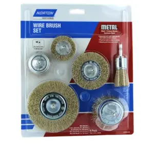 212 MAIN 6-Piece Steel Wire Brush Cup Set - Shank Fitting, Assorted Sizes, Deburring Tool, Rust Removal Products for Reptile & Amphibian Cleaning Supplies