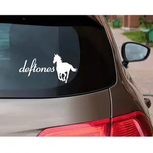 Deftones Band with Pony Vinyl Decal- White- Rock Band Decal- Cars, Trucks, Bumpers, Laptops, Walls- 8.5 inches Wide
