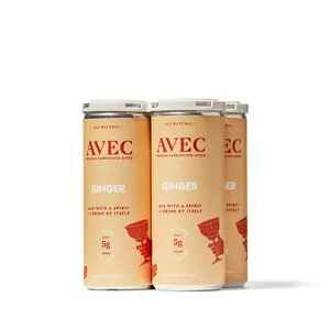 AVEC Ginger Non-Alcoholic Sparkling Beverage (4 pack)