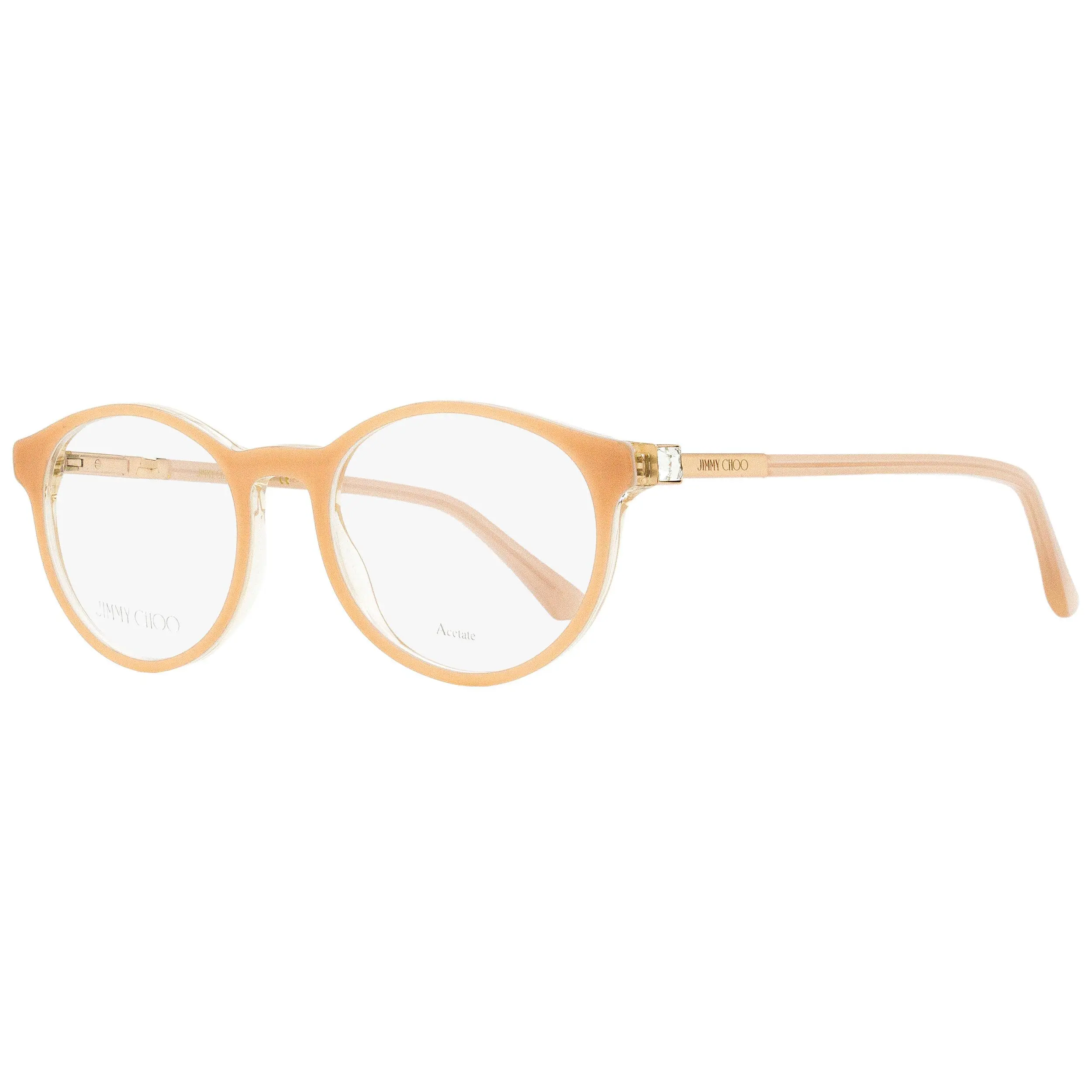 Jimmy Choo Pantos Non-Prescription Eyewear Frames, JC272 8XO Pink Crystal 49mm, Acetate Non-Prescription Glasses, Fashion Eyewear Accessory, Eyewear Fashion