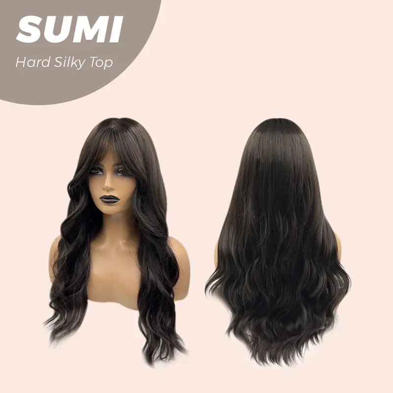 JBEXTENSION 24 Inches Scalpiana Wave 3.5X4 Hard Silky Top Natural Scalp Effect Wig SUMI