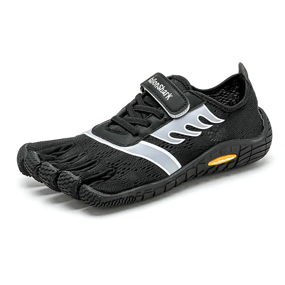GALLONSHARK Men's Barefoot Walking Shoes, 5-Finger Toe Trainer with Hook-and-Loop Strap, Ultra-Portable Casual Athletic Footwear, Barefoot Shoes, Round Toe