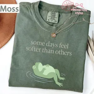 Frog Meme Frog Sad Frog Aesthetic Animal Meme Unisex Shirt, Animal Meme Comfort Colors Shirt, Funny Soft Days Frog Graphic Tee