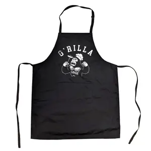 Grilla Sarcastic Gorilla Grilling Graphic Novelty Kitchen Utensils Funny Aprons Adjustable Household Items Graphic Print Food Apron Funny Animal Cover Novelty Cooking Aprons for Men