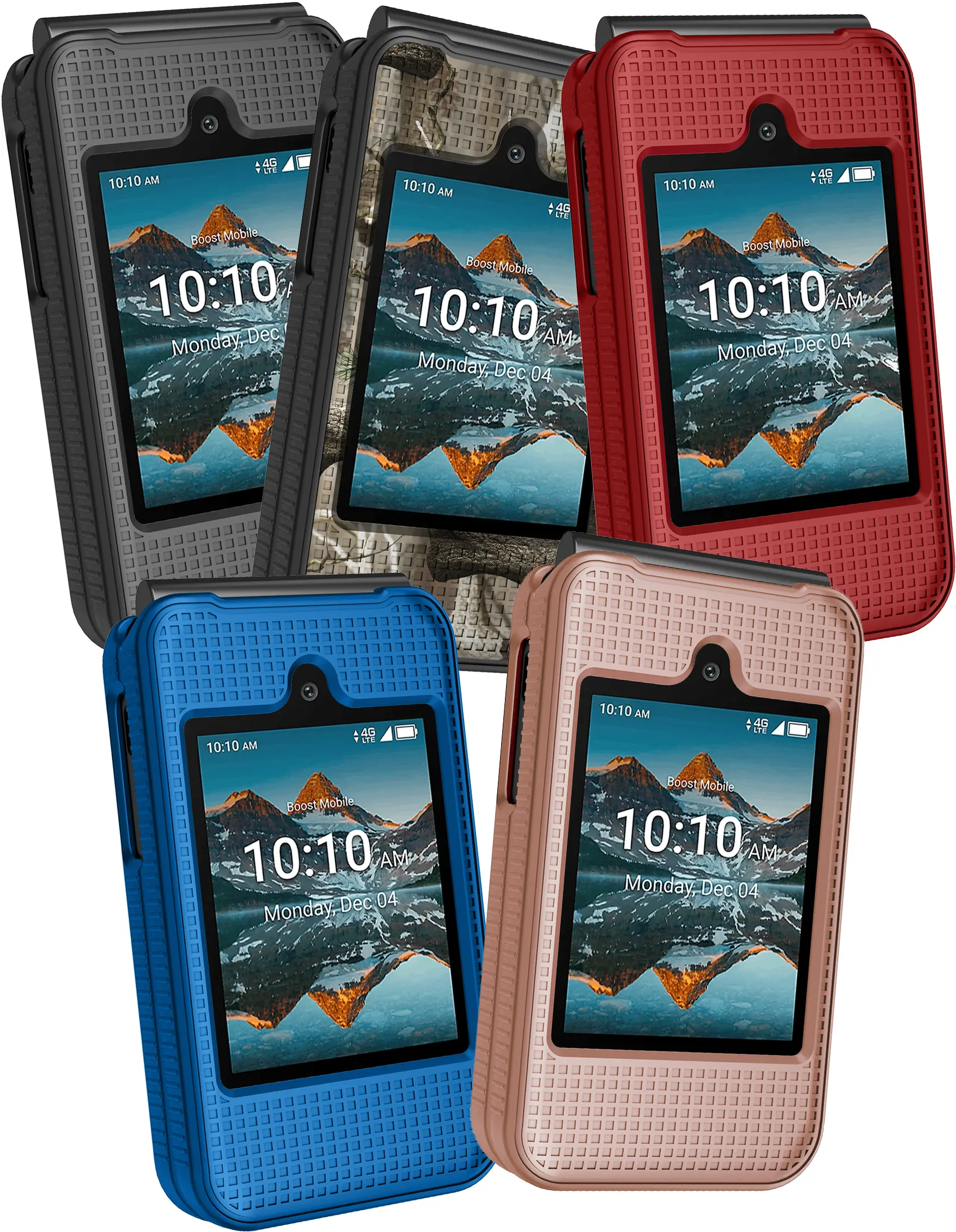 Case for Consumer Cellular Iris Easy Flip Phone / Boost Mobile Summit Flip 4G, Nakedcellphone Slim Hard Shell Protector Cover [Anti-Fingerprint, Grid Texture] for SL006D (2024)