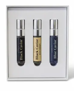 Syren Discovery Set for Men 3 x 5ml Spray Colognes Black Caviar Black Caviar Paradiso Blue Caviar Travel Size Fragrances