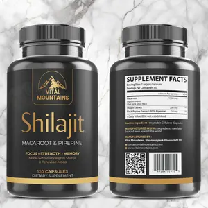 For men and women 30+ Pure Himalayan Shilajit, Peruvian Maca Root 120 Capsules with Black Pepper Natural Energy, Performance & Mood