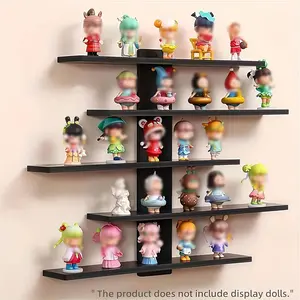 Adjustable Wall-Mounted Display Shelf, Five-Tier Design, Modern Home Decor Storage Rack, Suitable for Figurines, Dolls, Statues, Toys