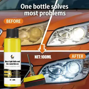 Headlamp Restoration Quick Repair Paste - Efficient Solution for Foggy Headlight Restoration with Polishing Pad & Sponge - Headlamp Repair Paste for Improved Clarity and Visibility